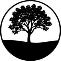 Elegant Tree Silhouette Illustration of Minimalistic Nature vector