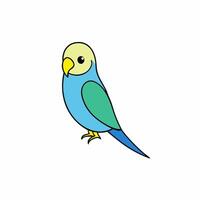 Clean and Modern Budgerigar Bird Clip Art Ideal for Artistic Projects vector