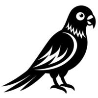 Minimalist Parakeet Bird Silhouette Illustration Simple and Elegant Bird Art Design vector