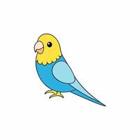 Simple Budgerigar Bird Clip Art Design for Creative Art and Craft Projects vector