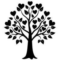 Artistic Tree Silhouette Illustration with Detailed Branches vector