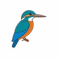 Cute Kingfisher Bird Clip Art for Simple Wildlife and Nature Art Projects vector