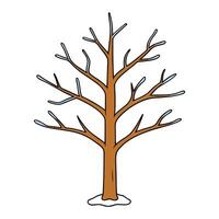 Isolated Winter Tree Clip Art for Cold Season and Nature vector