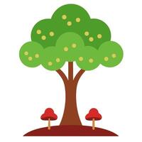 Serene Green Tree in a Forest Setting vector