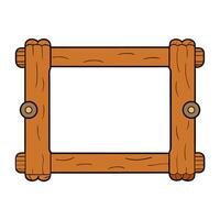 Wooden Frame with Elegant Border for Picture Display vector