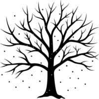 Unique Abstract Tree Silhouette with Bold Branch Design on Plain Background vector