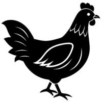 Elegant Chicken Silhouette Perfect for Rustic Farm and Barnyard Themes vector