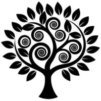 Elegant Tree Silhouette with Simple and Modern Style vector