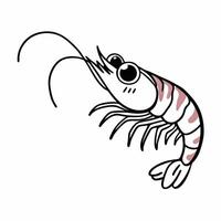 Shrimp Line Art Silhouette Design for Creative Projects vector