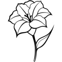 Elegant Flowers Line Art Silhouette for Digital Design and Decoration vector