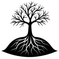 Black Tree Silhouette Illustration for Creative Projects vector