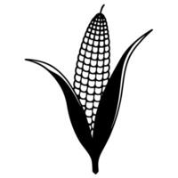 Unique Corn Line Art Drawing Perfect for Rustic Farm Style Projects vector