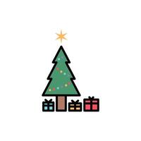 christmas tree icon design template elegant style art vector