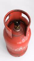 Flammable Gas Cylinder with white background photo