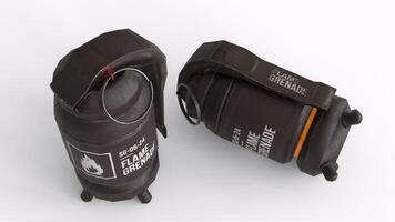 explosive grenade with white background photo