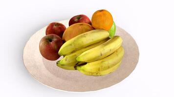 fruits in plate with white background photo