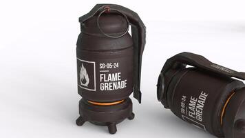 explosive grenade with white background photo