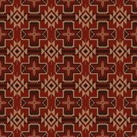 Red-gold Native American geometric pattern. Colorful aztec southwestern geometric shape seamless pattern. Ethnic geometric pattern use for textile, home decoration elements, upholstery, etc. vector