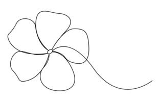 One continuous line drawing of Plumeria flower vector