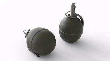 explosive grenade with white background photo