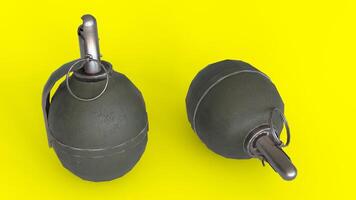 explosive grenade with yellow background photo