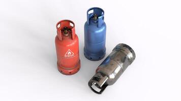 Flammable Gas Cylinder with white background photo