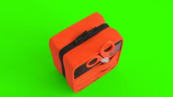 first aid kit pouch with green background photo