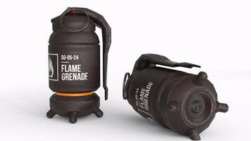 explosive grenade with white background photo