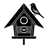 birdhouse with bird and birdhouse with bird vector