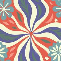 a colorful pattern with flowers and leaves vector