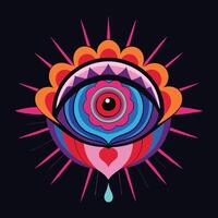an eye with a tear in the center of it vector