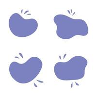Blob shape blue color, illustration set. Liquid drop in modern style. Isolated elements on white background vector