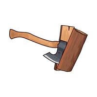 wood split with an axe vector