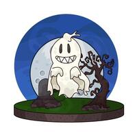 ghost in the haunted tree vector