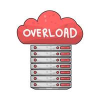 Illustration of server overload vector