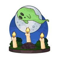 ghost and three candles vector