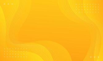 Abstract yellow fluid wave background with geometric element vector