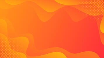 Abstract orange fluid wave background with halftone vector