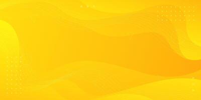 Yellow gradient abstract wave background with geometric shapes vector
