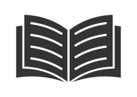 Open book catalog icon symbol shape. Instruction manual reading logo sign. Diary text study page. illustration image. Isolated on white background. vector