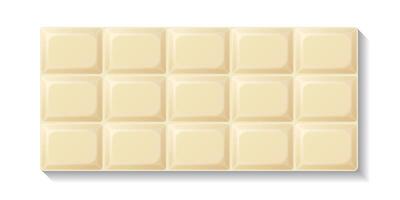 White chocolate bar rectangle shape isolated graphic illustration. vector