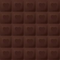Milk chocolate bar with heart shaped seamless pattern background graphic illustration. Gift wrapping paper Valentine's day concept. vector