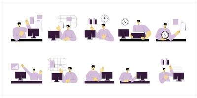 Man Remote Work Illustration vector