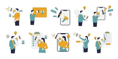 Flat Public Relations Characters for Modern Designs vector