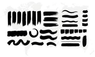 A set of paint brush strokes. vector