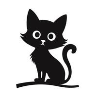 A sleek cat silhouette, with graceful curves and pointed ears, symbolizing mystery, independence, and elegant agility. vector