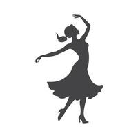 A graceful dancing lady silhouette, capturing flowing movements and elegance, symbolizing rhythm, beauty, and artistic expression. vector