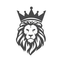 A powerful lion head silhouette, highlighting its majestic mane and commanding expression, embodying courage, strength, and regal authority. vector