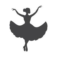 a greatful dansind lady silhoutte illustration art design with white backraund vector
