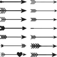 Set of Decorative Arrow Silhouettes - Illustration for Design Projects vector